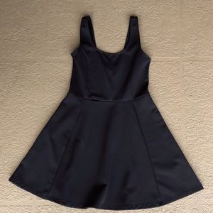 H&M Divided Ribbed Black Skater Dress Sz 8